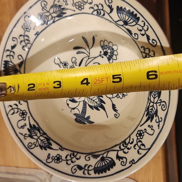 VINTAGE 4 ROYAL BLUE ONION CEREAL BOWLS - Picture 4 of 4